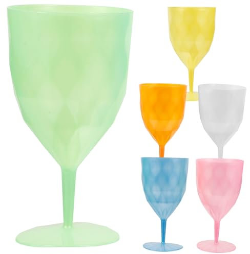 HIAKDOFT 6pezzi Bicchieri Da Cocktail Plastica Infrangibili Coppa Per Vino Per Feste e Occasioni Speciali Design Elegante e Facile Da Impugnare