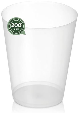 Maxi Products - 200 Vasos Cubata Anchos Plástico Reutilizables Transparente - 480 cc - Vasos Reciclables - Plástico Flexible Irrompible - Fiestas, Eventos y Celebraciones - VASO CUBATA ANCHO