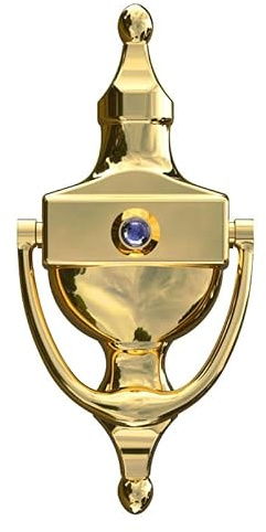 Ultion Sweet Gold Urn Knocker with Spyhole Door Viewer | Traditional Victorian Design, Anti-Rust, Part of the Ultion Sweet Range, Matching Door Hardware Available