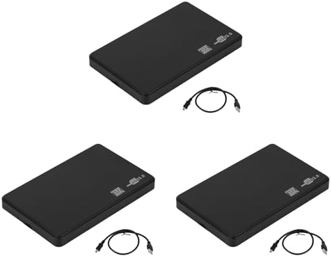 Xnuiasqe Lot de 3 boîtiers de disque dur externe USB 2,5 vers USB 2.0 avec câble USB