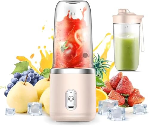 Presse-Agrumes éLectriques,Blender Portable,Presse Agrumes Electriques,Mixeur Smoothie,Presse Agrume Electrique 400ml Chargement Usb Pour Milkshakes, Jus De Fruits, Smoothies (rose)
