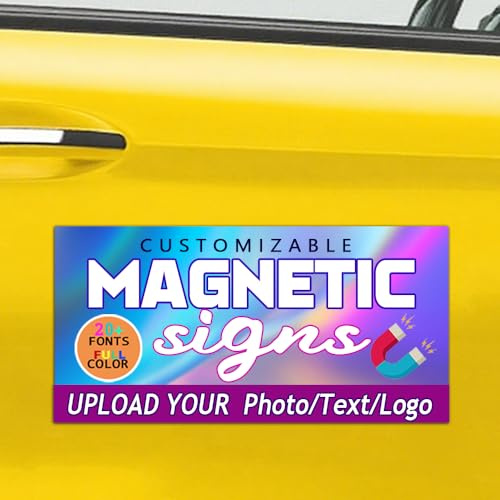 Magneti Personalizzati per Auto, Adesivo magnetico personalizzato,con Il Testo e Il Logo desiderati, Magnete Perfetto per pubblicità Aziendale,per frigorifero, veicolo, lavagna bianca e pubblicità