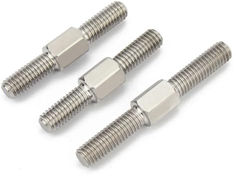Tige filetée double M10 - Vis de goujon de tige de poussée réglables à gauche et à droite en acier inoxydable 304(M10 x 80mm 5pcs)