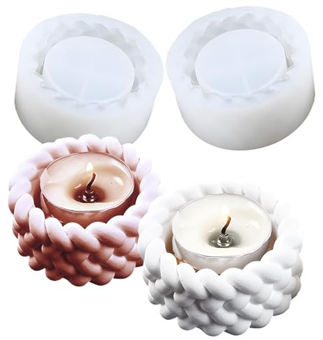 2 Gießformen Silikon, Blumentopf Silikonformen zum Gießen von Kerzen, Gips, Beton, Epoxidharz, Wiederverwendbare DIY Silikonformen für Heimwerker und Bastler