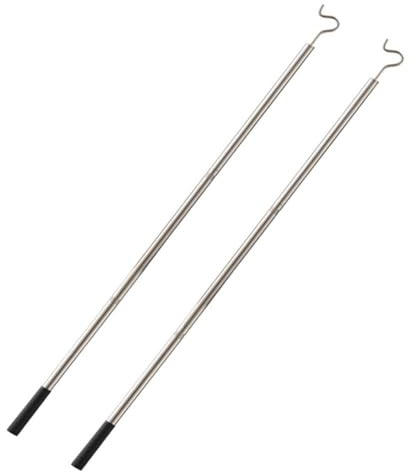 FACAIIO Barra de acero inoxidable para colgar ropa con gancho, diseño de tubo roscado resistente, organizador vertical que ahorra espacio para lavandería y almacenamiento en el armario