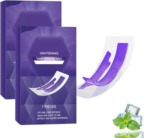 Bande Blanchiment Dentaire Violet,Bande Blanchissante Dent Violette,Teeth Whitening Strips Pour Blanchiment Des Dents Douces Dents,pour Élimine Taches Café/Thé/Vin,Résultats Visibles Rapidement (2)