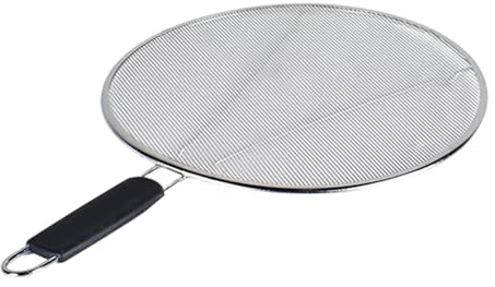 Generisch Paraspruzzi in acciaio per padella, 48 x 33 cm, a maglia fine, paraspruzzi per olio e grasso da cucina, copertura universale per padelle, friggitrice ad aria calda e pentole, argento