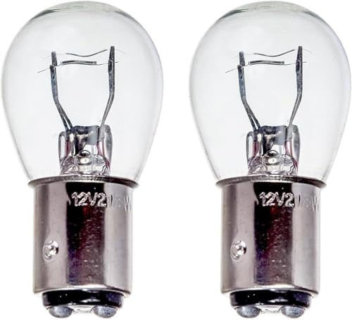 Waxacar 2 x P21/5W BAY15D 380 12v Clear Stop Brake Tail Light Car Bulbs (Staggered Pins, Dual Filament) - TWIN PACK