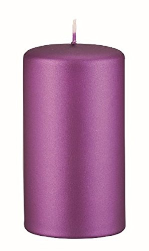 Stumpenkerzen Metallic Beere Matt 13 x Ø 7 cm, 6 Stück