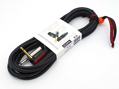 X-LEAD IC26PN060BK serie PLATINUM, cavo per strumenti professionale di alta qualità per Chitarra/Basso/Tastiere - Jack to Jack - connettori NEUTRIK - (6 m, nero)- MADE IN ITALY by INCO