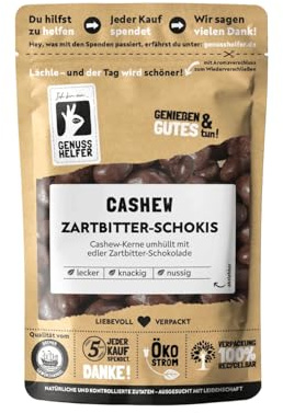 Bremer Gewürzhandel Cashew Zartbitter Schokis, Cashewnüsse umhüllt mit Zartbitter-Schokolade, 150g