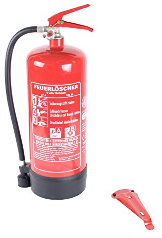 6L-Schaumfeuerlöscher 9 LE Brandklasse AB Halterung Manometer (GÖS6M-BIO-DIN Instandhaltungsnachweis)