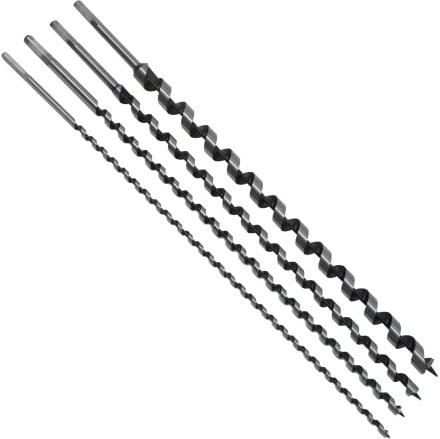 Dapetz ® 4 Pieces of 600mm Long Auger Drill bit Set, High Carbon Steel Drill Bits hex Shank of 8, 12, 16 and 24mm for Wood, Block Brick Tile, and Plastic