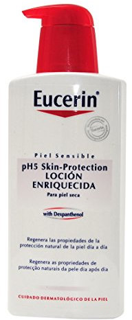 Eucerin pH5 Loción Enriquecida (400 ml), crema corporal con Dexpantenol y Glicerina, loción corporal para un cuidado intensivo, crema hidratante para el cuerpo, pieles muy secas y sensibles