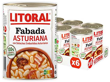 Litoral Fabada Asturiana pack 6x420g | Fabada asturiana plato preparado de legumbres listo para comer con receta tradicional