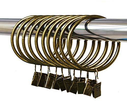 Gardinenringe Vorhangringe mit Clips Vorhang Clip 20 Stück Bronze