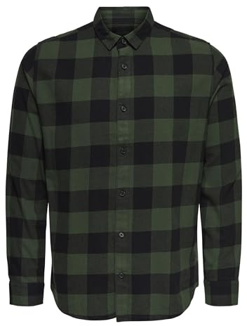 ONLY & SONS herrskjorta ONSGUDMUND skjorta, Grön (Forest Night Forest Night), XXL