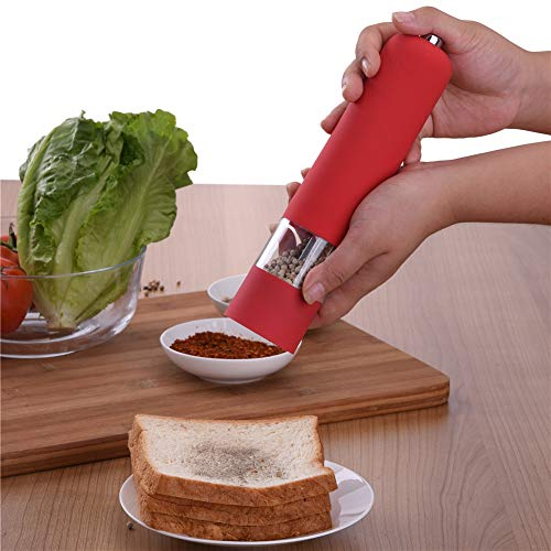 Moulin à Poivre Salieres Et Poivrieres Meuleuse Mills Nouveaux et à épices Rouge Blanc Noir électrique Creative Kitchen Tools 2 Piece Red