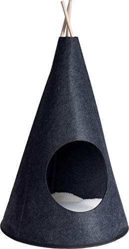 matrasa Tipi für Katzen aus Filz - Katzenhöhle Katzenzelt Katzenkorb Schlafplatz 40x70cm