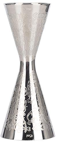 Jigger en acier inoxydable, oz tasse à mesurer avec échelle, 30 ml et 45 ml - argent