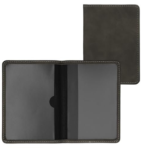 kwmobile Fahrzeugschein Hülle mit Kartenfächern - Kunstleder Etui Tasche für Auto Zulassungsbescheinigung Führerschein Dunkelgrau