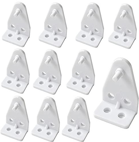 Cutelec 8pcs Hold Down Bracket Bottom Rail Hold Clips White Plastic on 1inch Mini Blinds