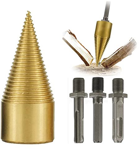 Rajadora De Leña, Broca Para Cortar Madera, Taladro De Cortador Cono Para Leña, Astilladora Leña Partir Troncos, Broc Alta Velocidad Acero Para Familia, Camping Granja Herramienta Corte