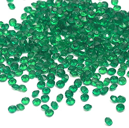 2000 Stück Acryl Deko Diamantkristalle 4mm Glitzer Streudeko Tischschmuck Funkelnd Dekosteine Kristalle Konfetti Diamanten zum DIY Verzieren Tischdeko Hochzeit Taufe Verlobung Valentinstag,Dunkelgrün