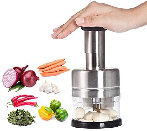 Hachoir À Légumes Hachoir À Oignons Pro Robot Culinaire Manuel Coupe-Légumes Acier Inoxydable Coupe-Repas Végétariens De Sécurité Pour Hacher Fruits, Légumes, Oignons Pour Salsa, Salade, Pesto