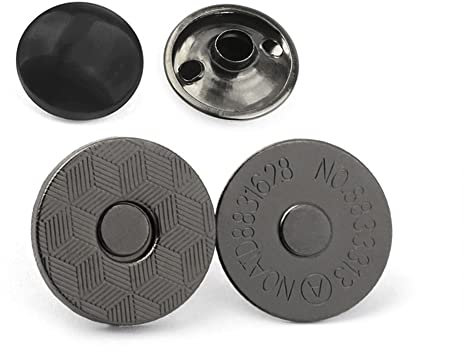 MAHAVIMOKSA Set di 40 bottoni a pressione magnetici sottili da 18 mm, con doppio rivetto, chiusura rotonda per fai da te, artigianato, cucito, borse, borse, pelle, abbigliamento, scrapbooking (canna