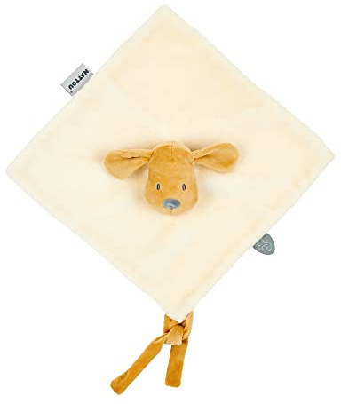 Nattou Doudou Plat, Chien Charlie, Compagnon de Route dès la Naissance, 27 x 27 cm, Végétalien, Flanelle, Coton/Polyester, Vanille