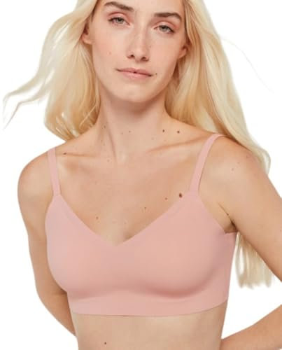 GISELA – Reggiseno Top Foam rimovibile e senza ferretto, finiture termofuse, senza cuciture per un maggiore comfort, regolazione del volume secondo le preferenze, Rosa, M