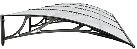 Tidyard Türvordach Vordach Türüberdachung für Haustür Überdachung Haustürvordach, Pultvordach Haustürdach Pultbogenvordach Polycarbonatplatten Sonnenschutz 400 x 100 cm (L x B) Polycarbonat ABS
