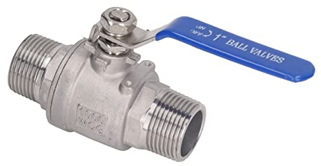 Kadimendium Kugelhahn, Außengewinde, 1 Zoll, Edelstahl, Gute Abdichtung, NPT-Kugelhahn, Kugelhahn mit Vollem Durchgang für Wasser, Öl, Gas