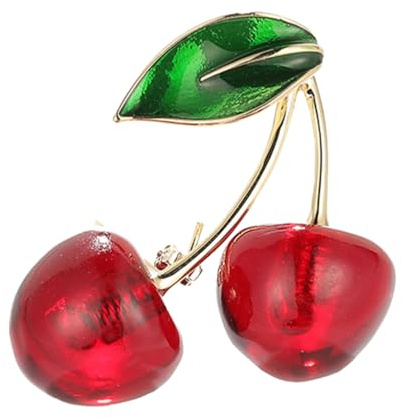 VALICLUD Personalisierte Kirschbrosche Aus Harz 1.46X1.38X0.39In Elegante Damen Anstecknadel Für Kleidung Und Accessoires Ideal Für Festliche Anlässe Und Geschenk