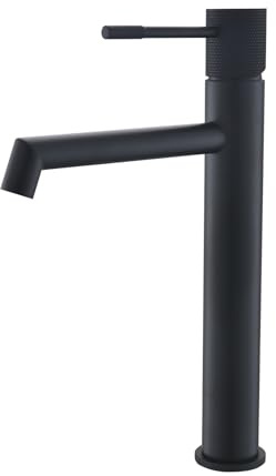 AIMADI Wasserhahn Bad,Einhebelmischer für Bad und Gäste-WC, moderne Badezimmer-Armatur mit Keramik-Kartusche, wassersparend Waschtischarmatur, für alle Waschbecken,schwarz