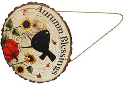 ABOOFAN Jährliches Türschild 1 Stück Dekorative Türaufhängerplatte Thanksgiving Day Türschmuck Retro-türschild Aus Holz Vogelmuster