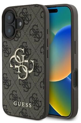 CG MOBILE Guess GUHCP16S4GMGBR hülle für iPhone 16 6.1 braun hardcase 4G Big Logo