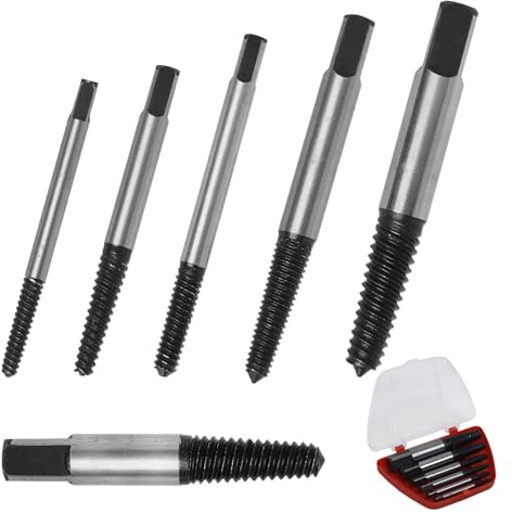 FunWorth 6-teiliges Schraubenausdreher-Set, Linksausdreher für beschädigte Schrauben (M3-M25), Ideal für Rohre und Bolzen, mit Vierkant-Schaft für Bohrmaschinen