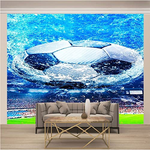WYXWZ Mural Wallpaper 3D Effect Wall Murals Non-Woven Photo Wallpaper Papel De Parede Non-Woven Living Room Bedroom Office TV Background Modern Decoration XXXL 157.5 x 110 Inch (W x H) Football