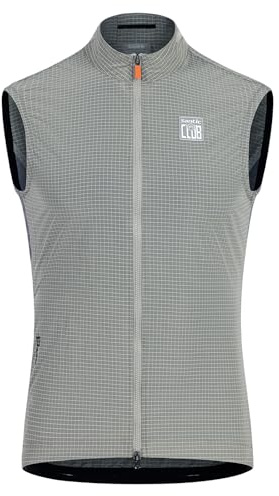 Santic Chaleco de Ciclismo para Hombre y Mujer, Chaleco de Correr sin Mangas, Chaleco de Viento, gris, XXL