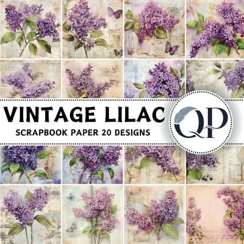 Vintage Lilac Scrapbook Paper: 8.5x8.5, Double-Sided Decorative Vintage Lilac Pages for Scrapbooking, Decoupage, DIY, Paper for Junk Journaling, Wrapping Paper