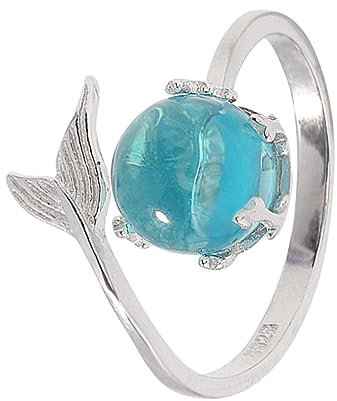 MOBUTOFU Verstellbarer Meerjungfrau Ring Damen Zinklegierung Offener Schmuck Elegant Geschenk Party Alltag