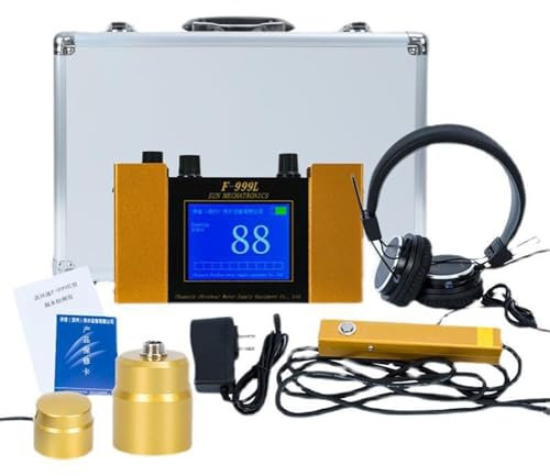 Detector de fugas de agua subterráneo para obras de construcción, equipo profesional con pantalla digital, auriculares y funda de transporte para una detección eficiente de fugas