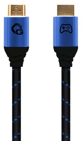 OEHLBACH GAMING New Game Blue – 2 Meter - HDMI 2.1b Kabel – Ultra High Speed zertifiziert, 8K@60Hz, eARC, ALLM, VRR, DSC – kompatibel mit PS5, Xbox Series X/S, Nintendo Switch, PC – Schwarz – 1 Stück