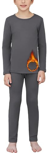 Arshiner Thermounterwäsche Set Kinder Jungen Funktionsunterwäsche Skiunterwäsche Winter Warm Thermo Unterwäsche für Ski Fussball Sport Junge Thermo Unterwäsche Set Long 5-12 Jahre
