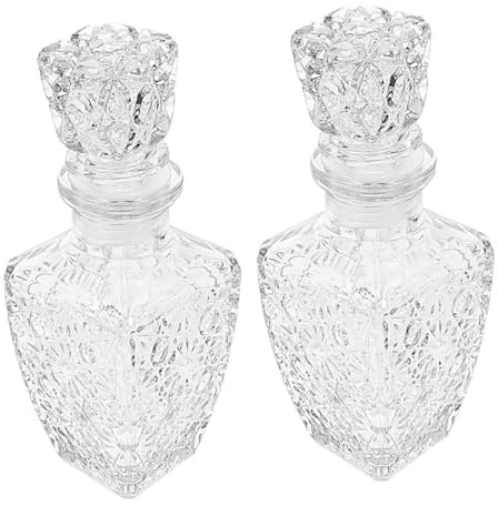 POPETPOP 2 pezzi Vino Vetro Trasparente Spessa Resistenti e Pratiche per Conservazione Liquori e Bevande Design e Versatile