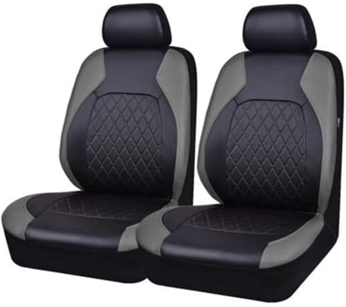 HHCVLUZI Autositzbezüge Für Hyundai Kona EV 2019 2020 2021 2022 2023 2024 Luxus, Vordersitze Autositzbezüge Sitzbezüge Sets Wasserdicht rutschfest Vorne Sitzschoner Innenraum Zubehör,Grey