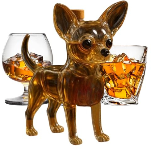 Krmoau Decantador De Whisky | Decantador De Con Forma De Perro Para Whisky Y Brandy - Recipiente De Almacenamiento Decoración Hogar Para Vino Tequila Bourbon Brandy Bar Favoritos Fiesta Navidad