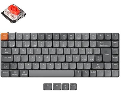 Keychron K3 Max – Tastiera meccanica low-profile 75% QWERTY italiano, keycaps PBT double-shot, switch Gateron Red hot-swap, wireless 2.4 GHz/Bluetooth 5.1, retroilluminazione RGB, QMK/VIA